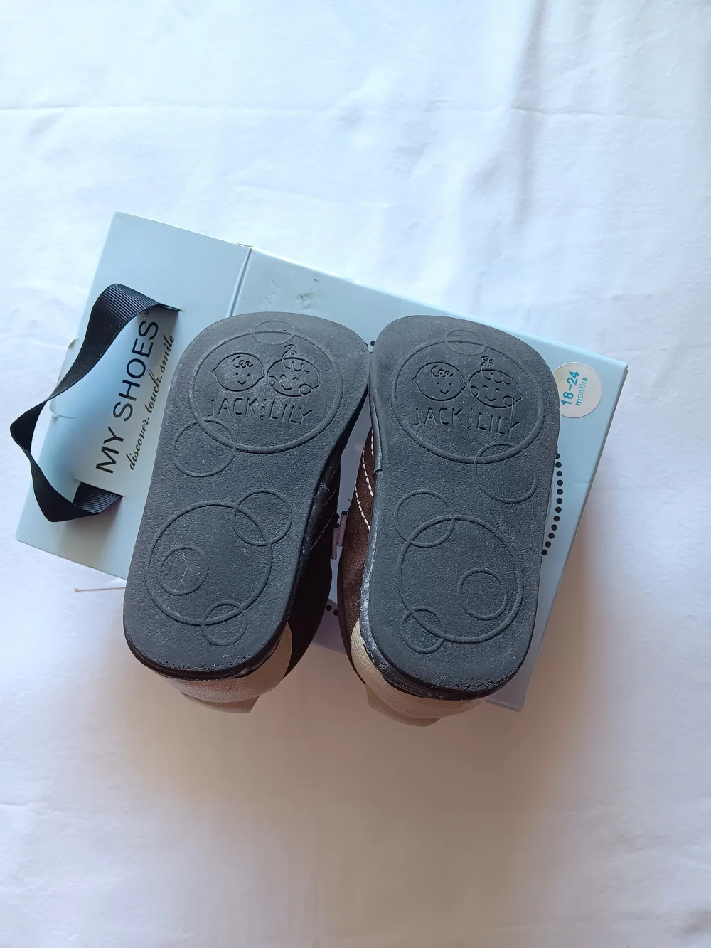 Jack & Lily Brown and Cream Baby Walker Shoes 18-24 Months